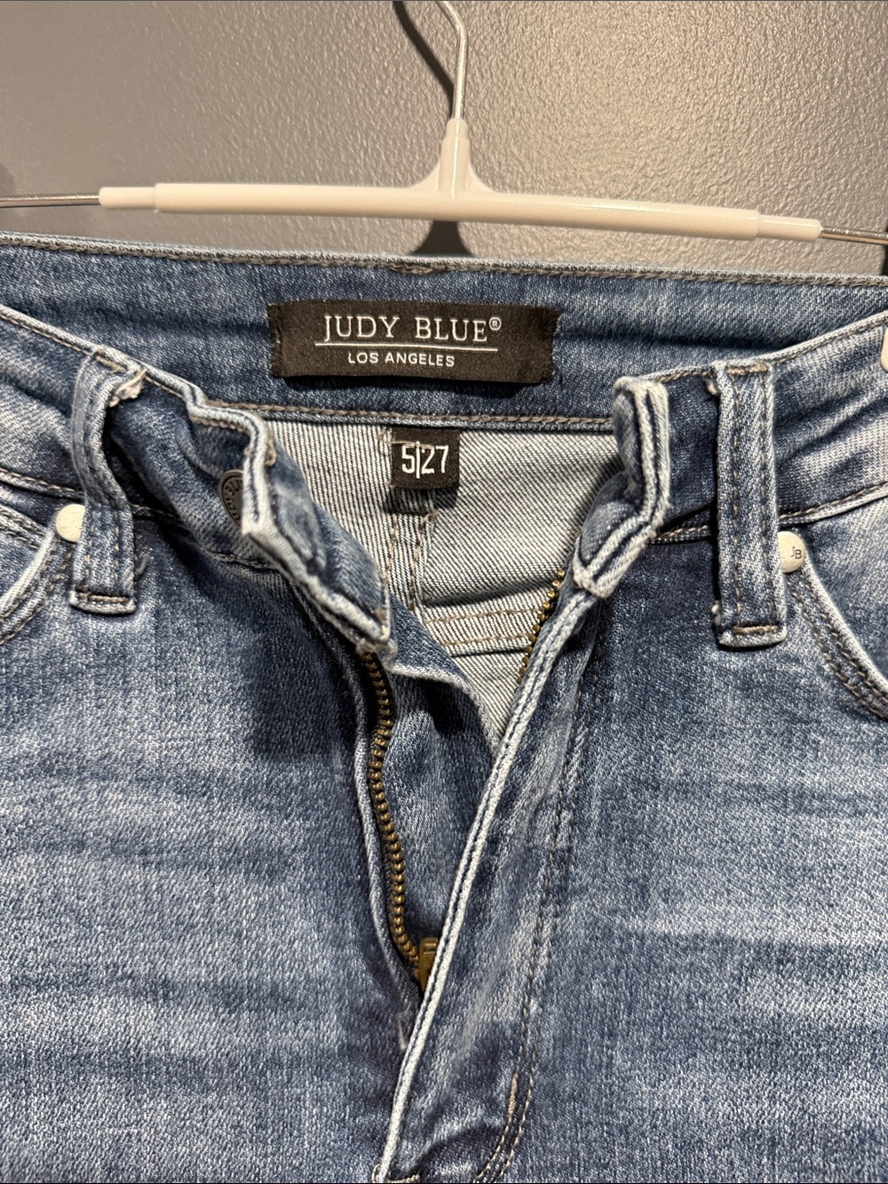 Judy Blue Light Blue Flare Jeans with Front Slit - Picture 2 of 9